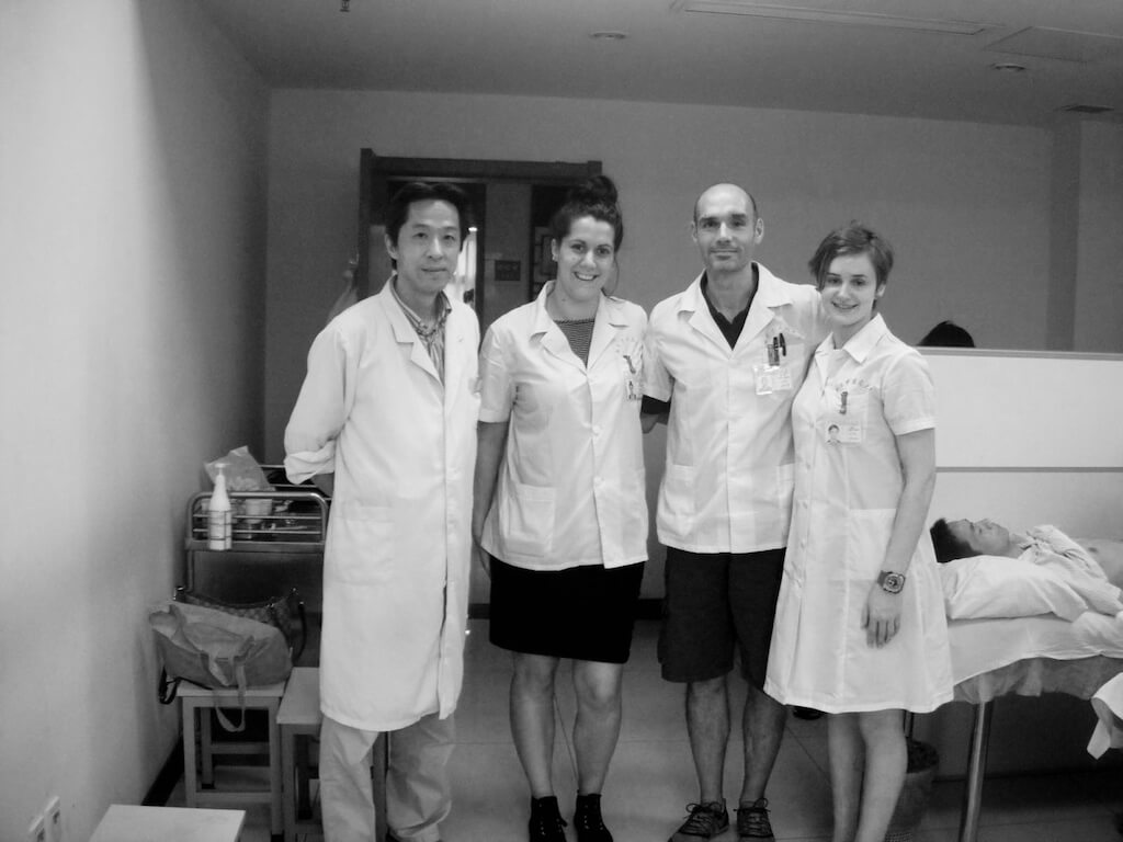 At Nanjing hospital with colleagues
